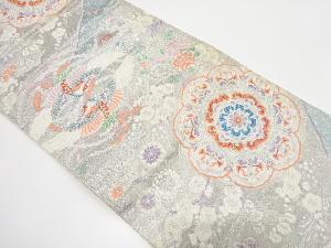 アンティーク　向鳳凰能衣華文織り出し　袋帯（材料）